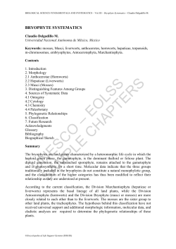 Bryophyte Systematics