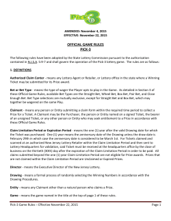 official game rules pick-3