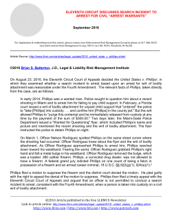 ELEVENTH CIRCUIT DISCUSSES SEARCH INCIDENT TO