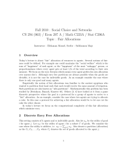 Fair and Envy Free Allocations