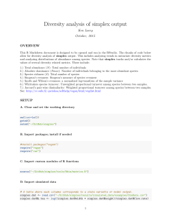 Diversity analysis of simplex output