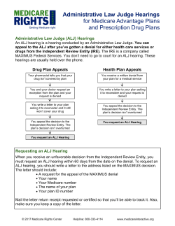 Administrative Law Judge Hearings for Medicare