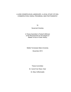 A LESS CONSPICUOUS LANDSCAPE: A LOCAL STUDY OF SOIL