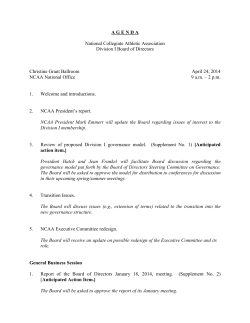 NCAA Board of Directors Agenda