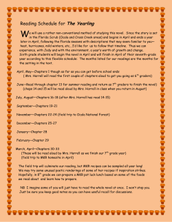 Reading Schedule for The Yearling