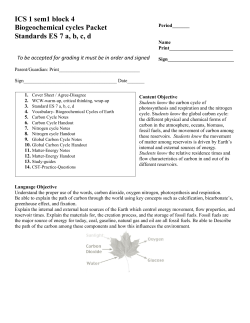 ICS 1 sem1 block 4 Biogeochemical cycles Packet