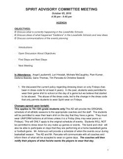 spirit advisory committee meeting