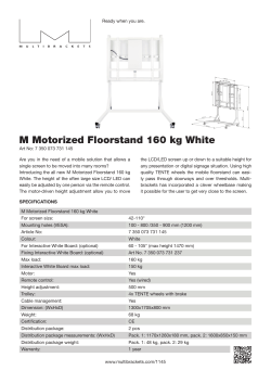 M Motorized Floorstand 160 kg White