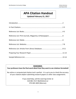 APA Format (NCC Library Handout)