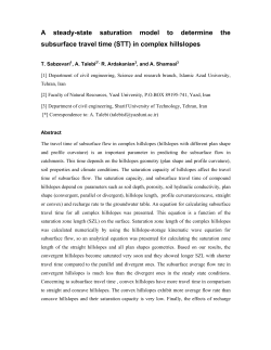 A steady-state saturation model to determine the subsurface travel