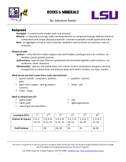 Rocks and Minerals - Louisiana State University