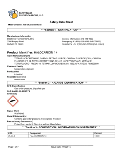Safety Data Sheet Product Identifier: HALOCARBON 14
