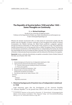 The Republic of Austria before 1938 and after 1945