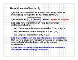 Mass Moment of Inertia, I