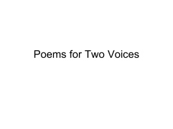Poems for Two Voices - Neshaminy School District