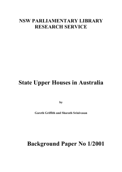 State Upper Houses in Australia Background Paper No 1/2001