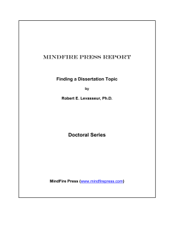 Finding a Dissertation Topic