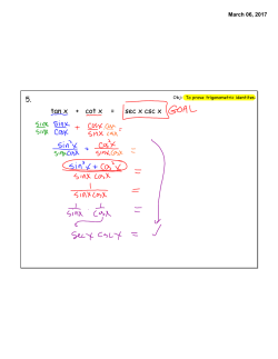 tan x + cot x = sec x csc x 5.