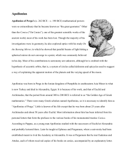 Apollonius - A Chronicle of Mathematical People by Robert A. Nowlan