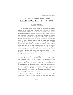 The Catholic Normal School Issue in the North