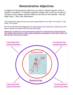 Demonstrative Adjectives