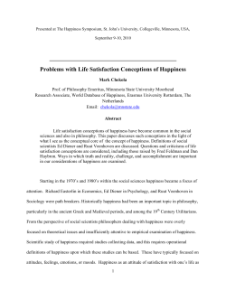 Problems with Life Satisfaction Conceptions of Happiness