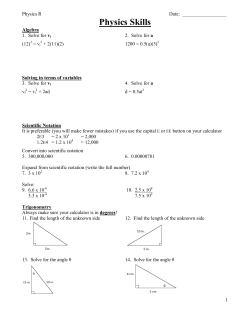 Physics Skills - Hicksville Public Schools