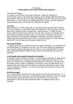 Press release French sailor on the tracks of the Arctic explorers The