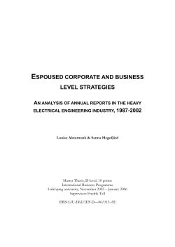 espoused corporate and business strategies