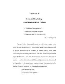 CHAPTER &ndash; V Revisionist Myth Making: Sylvia Plath`s Break with