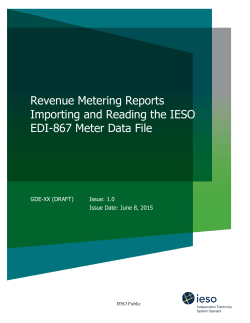 Draft &ndash; Importing and Reading the IESO EDI
