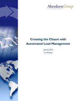 Crossing the Chasm with Automated Lead Management