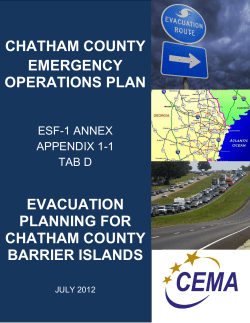 CHATHAM COUNTY EMERGENCY OPERATIONS PLAN