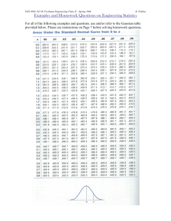 Examples and Homework Questions on Engineering Statistics
