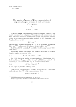 The number of powers of 2 in a representation of large even integers