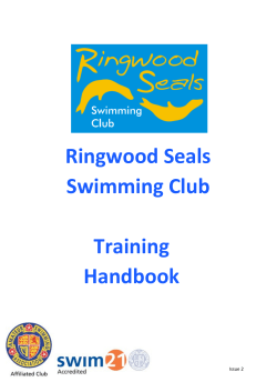 Ringwood Seals Swimming Club Training Handbook