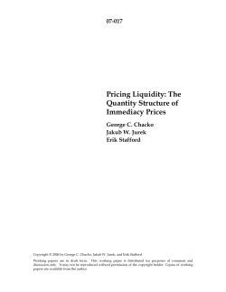 Pricing Liquidity: The Quantity Structure of Immediacy Prices