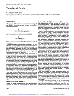Toxicology of Cycasin