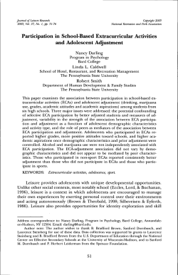 Participation in School-Based Extracurricular Activities