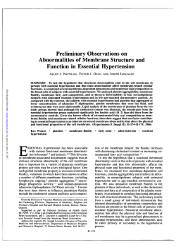 Preliminary Observations on Abnormalities of Membrane Structure