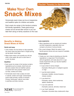 Snack Mixes - NDSU Agriculture