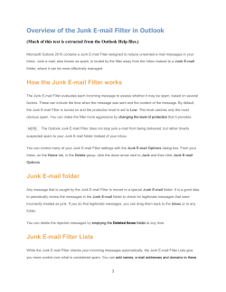 Overview of the Junk E-mail Filter in Outlook