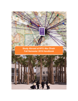 Study Abroad at NYU Abu Dhabi Handbook