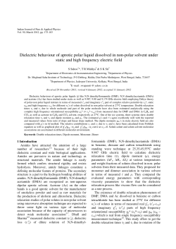 Dielectric behaviour of aprotic polar liquid dissolved in non