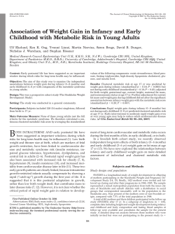 Association of Weight Gain in Infancy and Early