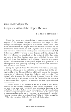 Iowa Materials for the Linguistic Atlas of the Upper Midwest