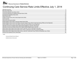 Continuing Care Service Rate Limit 7/1/14