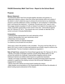 PAUSD Elementary Math Task Force