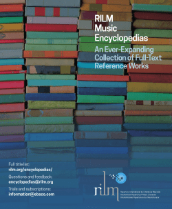 RILM Music Encyclopedias