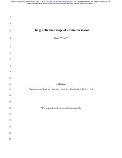 The Genetic Landscape Of Animal Behavior